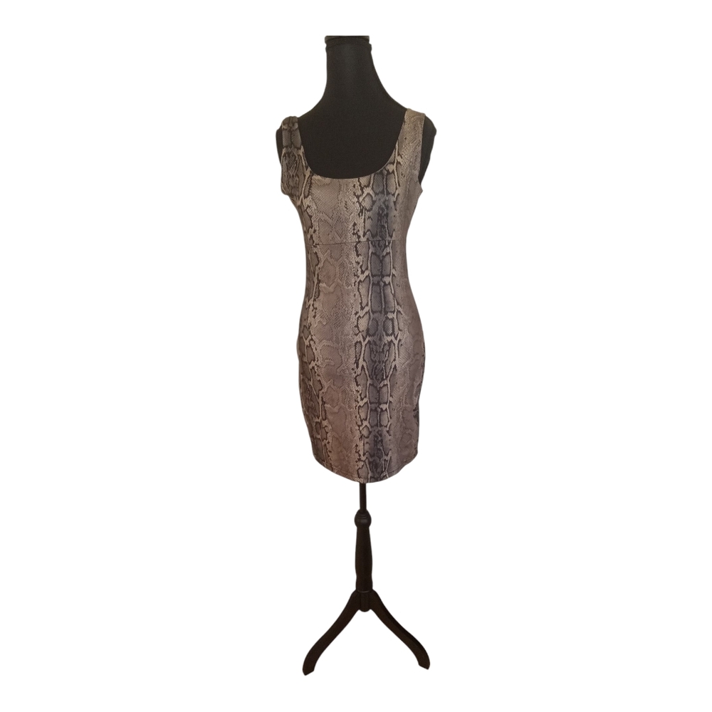 Snakeskin Print Sleeveless Dress